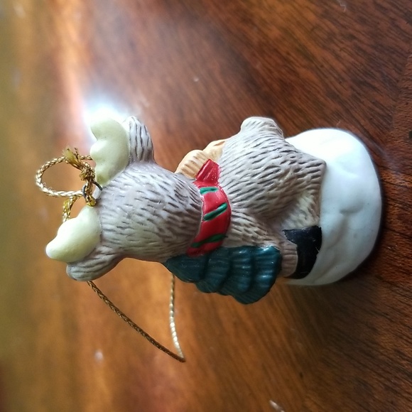 VINTAGE 1999 CVS DEER SITTING NEXT TO XMAS TREE - UNGLAZED TREE DECORATION - Picture 6 of 8